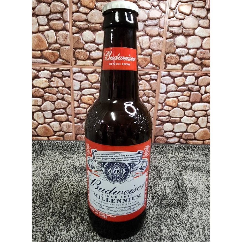 Large Budweiser Millennium Limited Edition Glass Display Bottle King of Beers